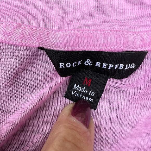 ROCk & REPUBLIC size M Women's T-shirt, pink, short sleeve - Picture 6 of 6